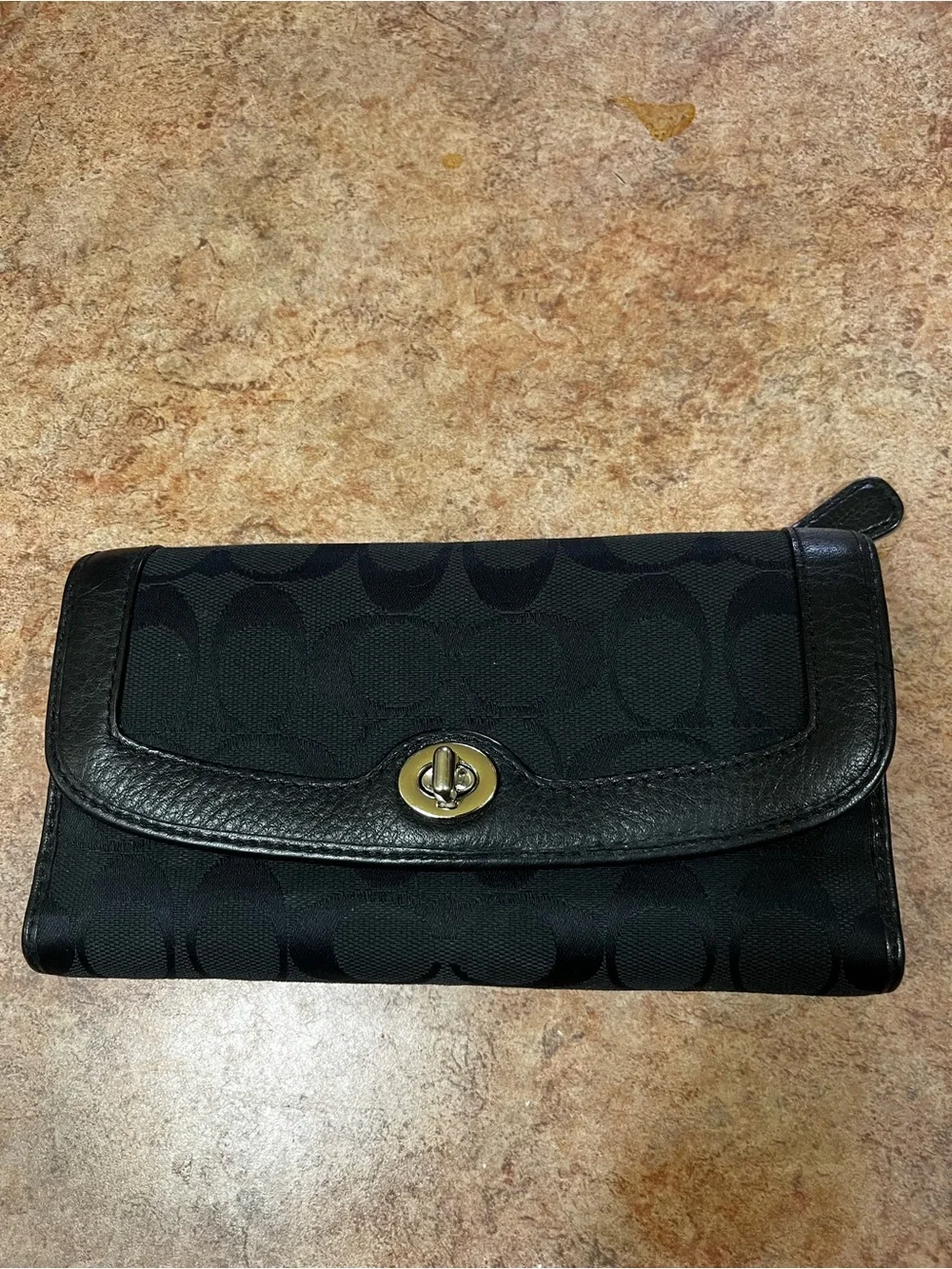 Coach Black Signature Canvas Wallet & Card Holder Set